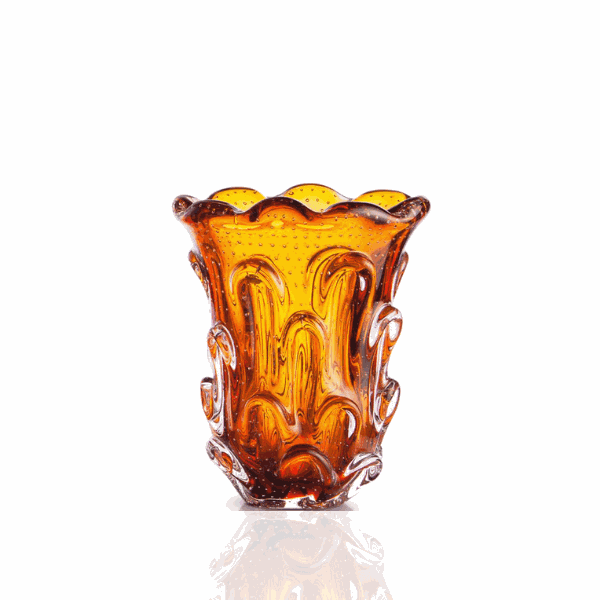 Vaso Cristal Murano Mars Azul Âmbar