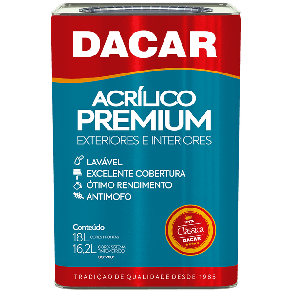 TINTA ACRÍLICA FOSCO BRANCO NEVE PREMIUM 18L DACAR