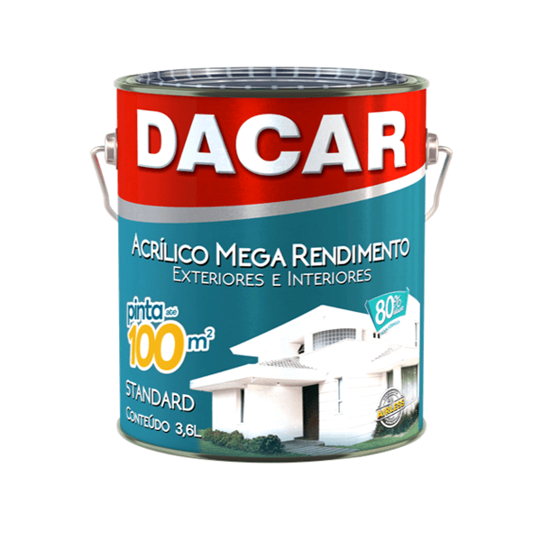 TINTA ACRÍLICA FOSCO BRANCO NEVE MEGA 3,6L DACAR