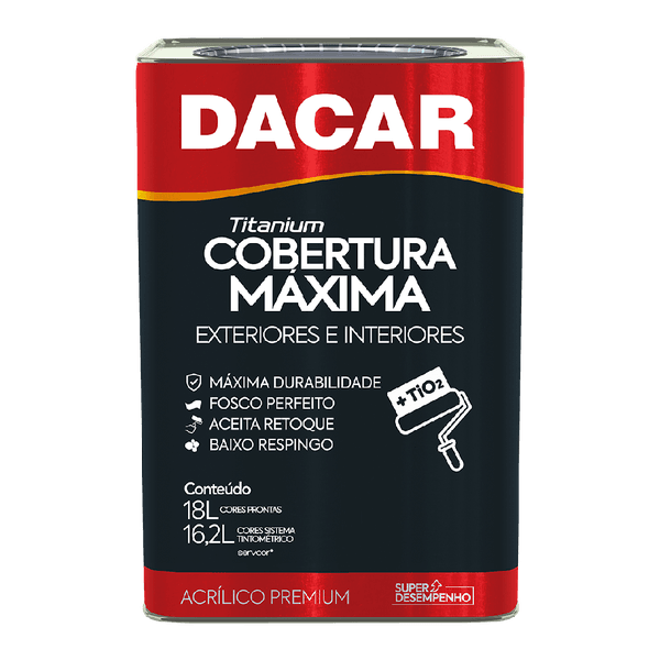 TINTA ACRÍLICA FOSCO BRANCO NEVE TITANIUM PREMIUM 18L DACAR