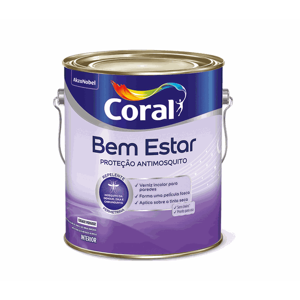 Verniz Bem Estar 3,6L Coral proteção Antimosquito