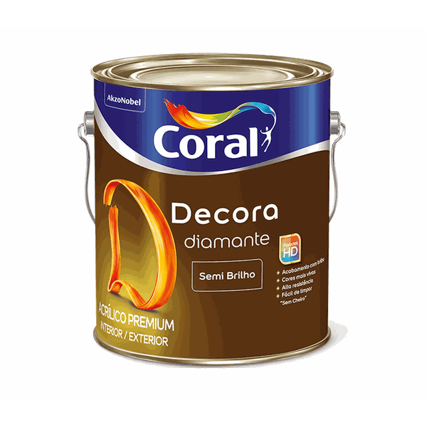 Tinta acrílica semi brilho 3,6L Coral Decora Diamante