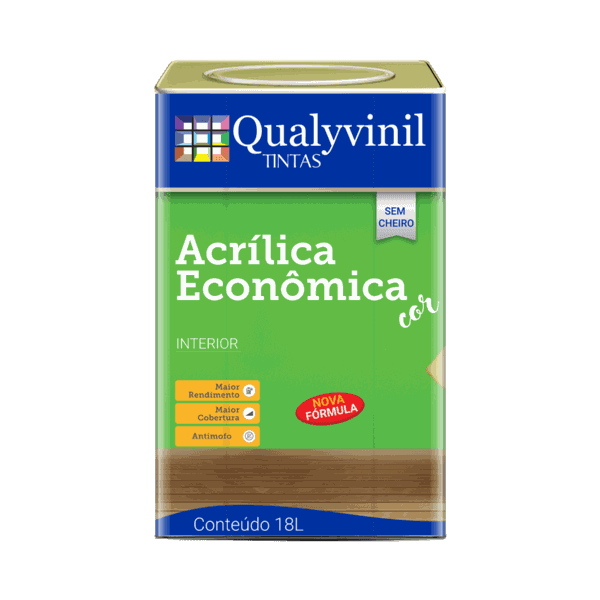 Tinta Acrílica Econômica Branco Fosco 18L - Qualyvinil