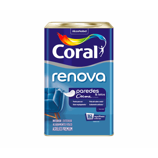 Tinta acrílica Renova Branco 16L - Coral