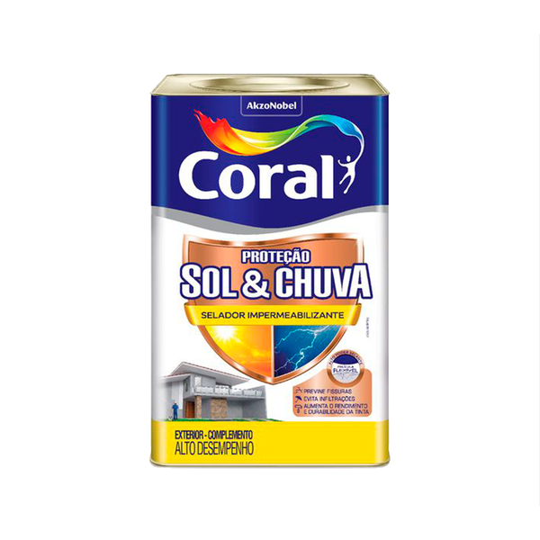 Tinta acrílica Emborrachada 18L Coral Sol e Chuva Selador Impermeabilizante