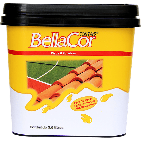 Tinta piso premium fosco amarelo demarcação - 3,6L - BellaCor