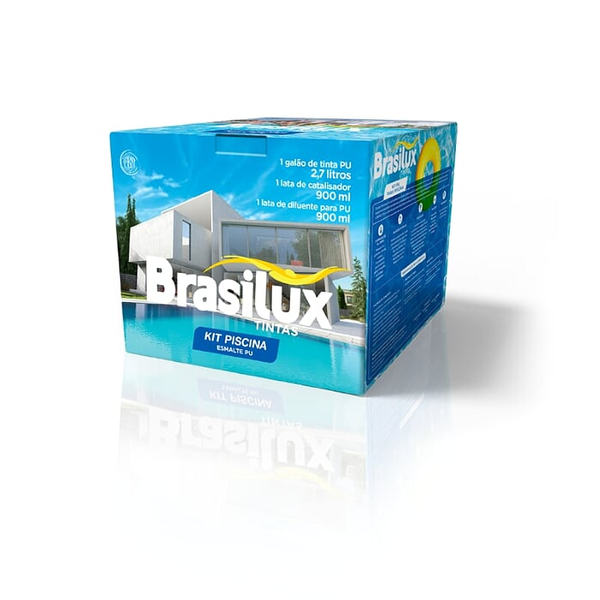 KIT PINTURA ESMALTE AZUL PISCINA BRASILUX 