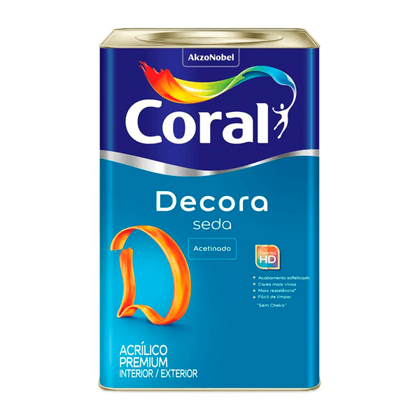 TINTA ACRÍLICA DECORA ACETINADO BRANCO 18L CORAL