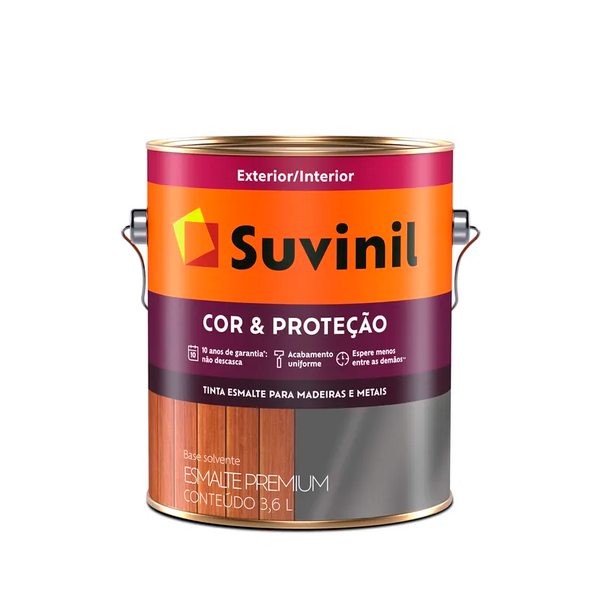 ESMALTE BRILHANTE SUVINIL COR E PROTEÇÃO BRANCO 3,6L 