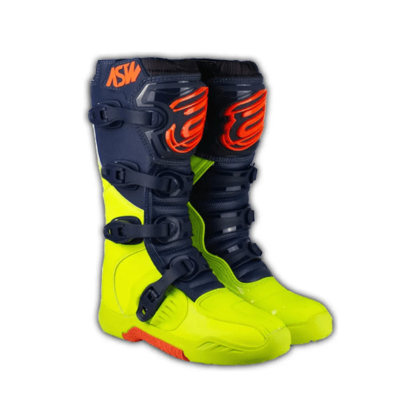Bota Asw Image Enduro Trilha Motocross Offroad Sola Injetada Flúor Azul