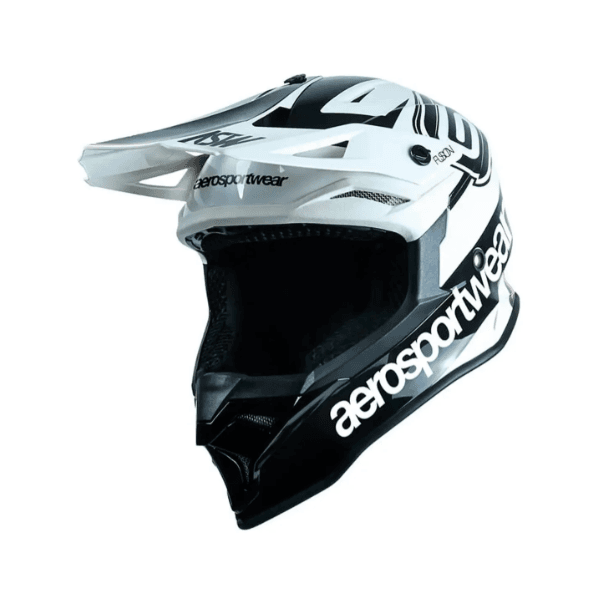 Capacete Asw Fusion 2.0 Blade Lançamento Trilha Motocross Branco Preto