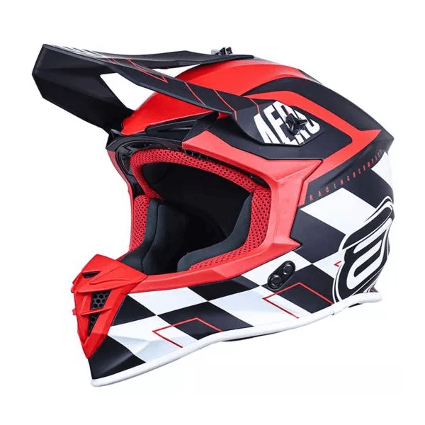 Capacete Asw R3 Trilha Motocross Off Road Lançamento Preto Vermelho Fosco