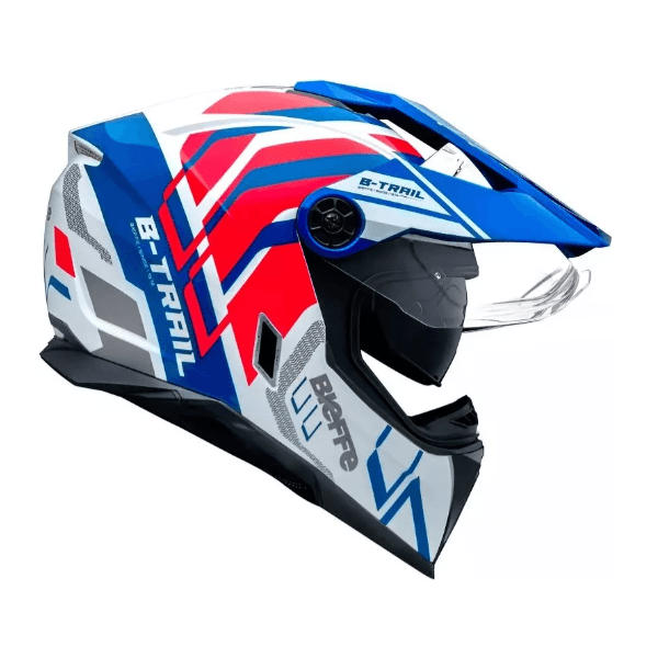 Capacete Bieffe B-trail Defender C/ Óculos On Road Off Road Azul