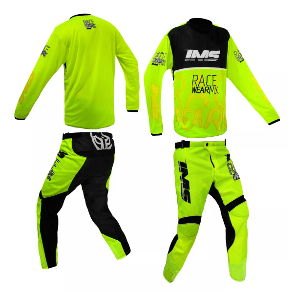 Conjunto Roupa Calça + Camisa Ims Mx Active Trilha Motocross Flúor