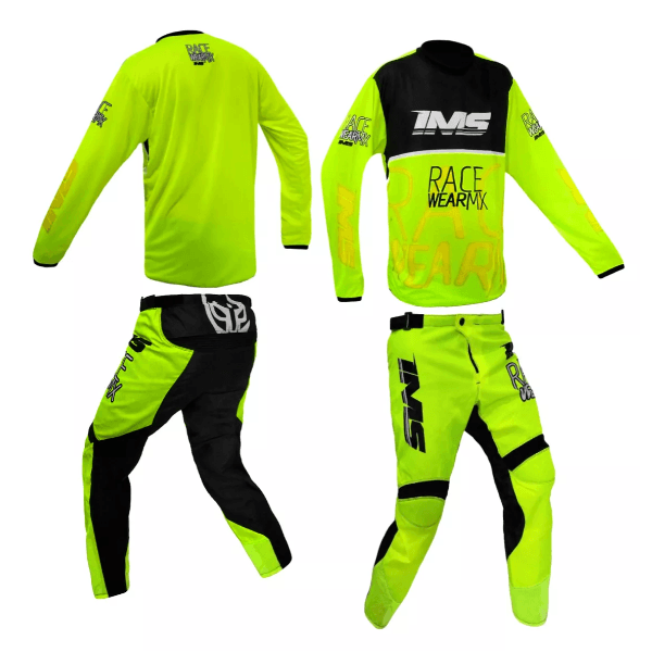 Kit Calça + Camisa Ims Mx Infantil Juvenil Trilha Motocross Flúor