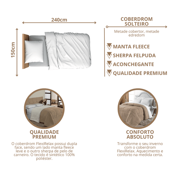 Coberdrom FlexiRelax Solteiro Dupla Face