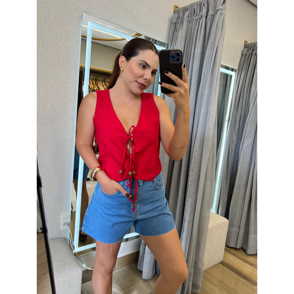 Colete Com Amarração Vermelho