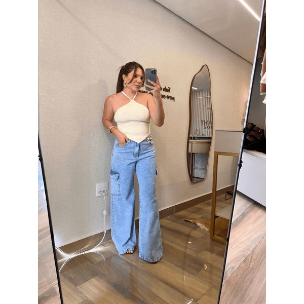 Calça Jeans Cargo 