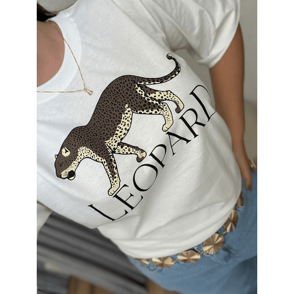 T-Shirt Leopard Off White