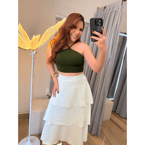 Saia Emma Camadas Branca 