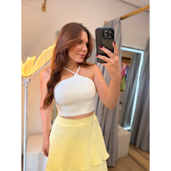 Cropped Lia Tricot Modal Branco 