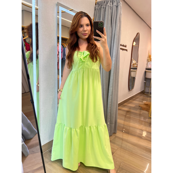 Vestido Frente Unica Tomara Que Caia Verde 