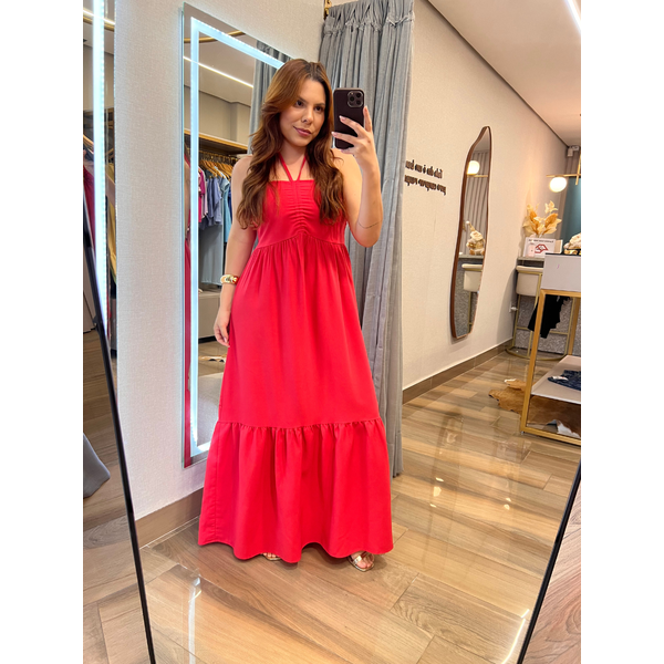 Vestido Frente Unica Tomara Que Caia Vermelho 