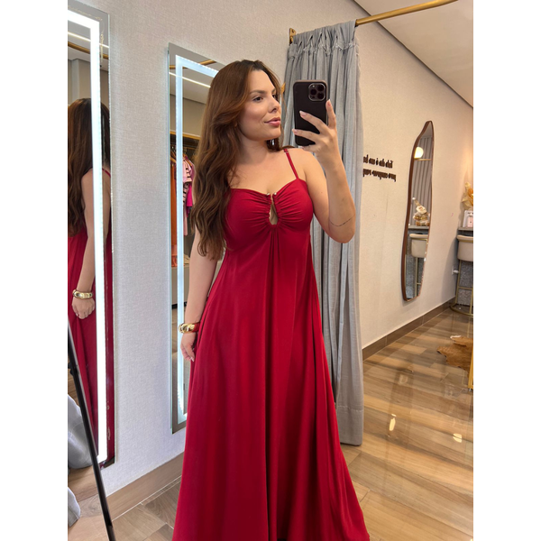Vestido Jordana Com bolso Vermelho 