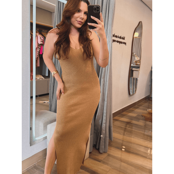 Vestido Lurex Jade Dourado 