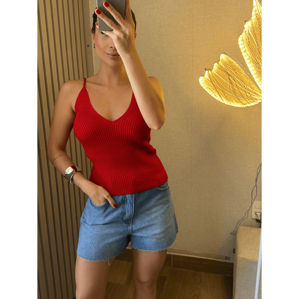 Blusa Lurex Vermelho