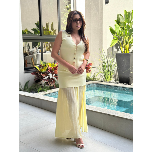 Conjunto Clarice Amarelo Manteiga