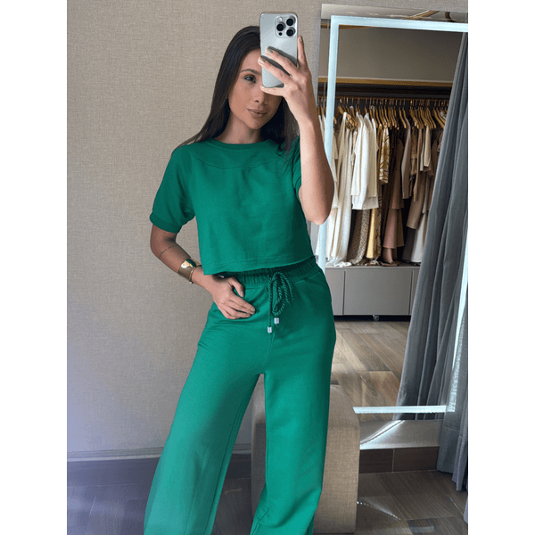 Conjunto Blusa e Calça Moletom Verde