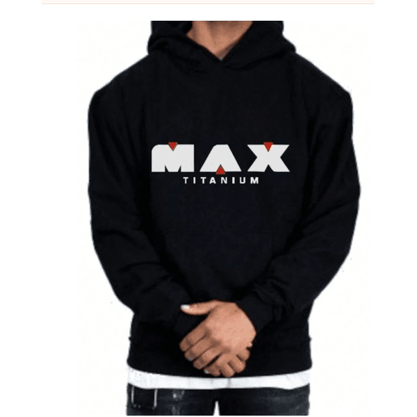 Blusa Moletom Max Titanium Treino Academia Fitness - Preto GG - QUEIMA DE ESTOQUE 