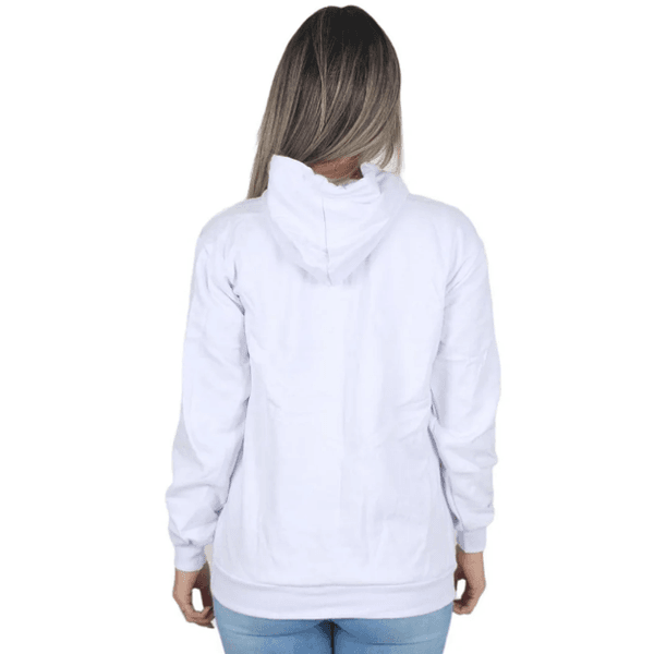 Moletom Feminino Estampado Minnie Blusa De Frio Canguru - Branco - QUEIMA DE ESTOQUE