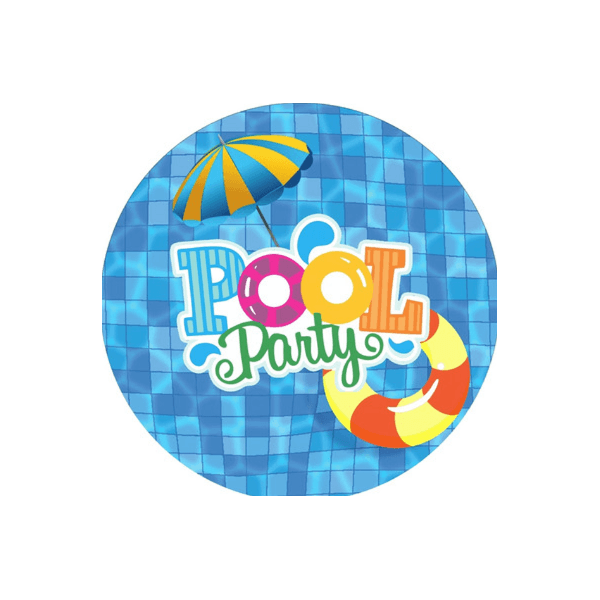Painel Redondo Pool Party Sublimado Festa 50X50 - QUEIMA DE ESTOQUE
