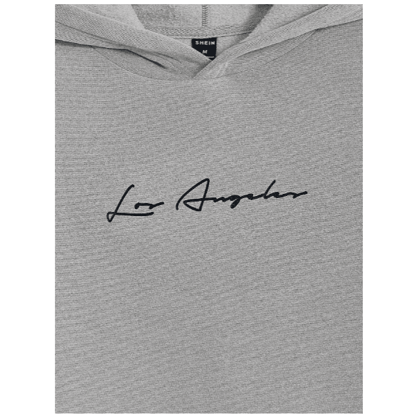 Moletom Masculino Los Angeles Minimalista Homens Gráfica Letra Capuz - Cinza - QUEIMA DE ESTOQUE