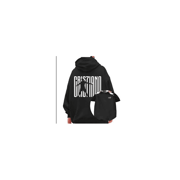 Moletom Graphic Canguru Jogador Cristiano Cr7 Ronaldo Unissex - PRETO GG - QUEIMA DE ESTOQUE