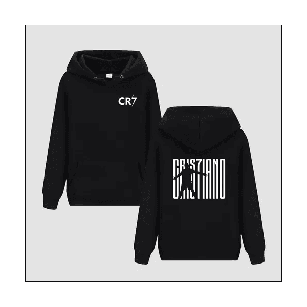 Moletom Graphic Canguru Jogador Cristiano Cr7 Ronaldo Unissex - PRETO - QUEIMA DE ESTOQUE