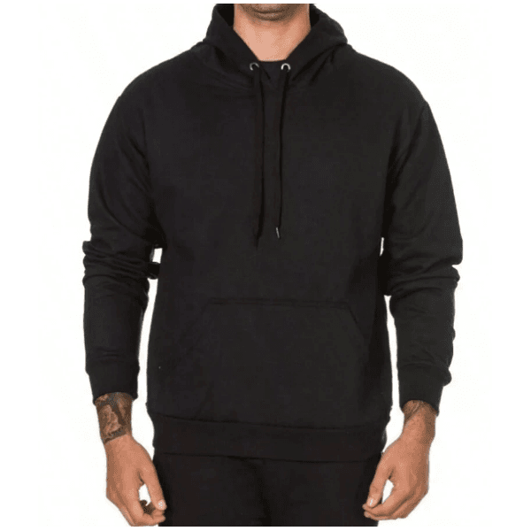 Conjunto Moletom Com Capuz Estampa Cruzada MASCULINO - PRETO - QUEIMA DE ESTOQUE