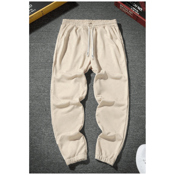 Calça De Moletom Estampada Japonesa Dragão Inverno Streetwear Premium - BEGE - QUEIMA DE ESTOQUE