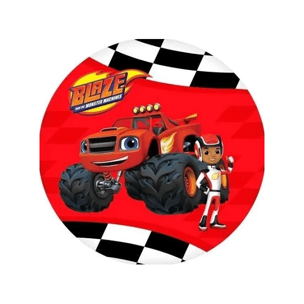 Painel Carro Blaze Redondo 50x50 tecido sublimado com elástico - QUEIMA DE ESTOQUE