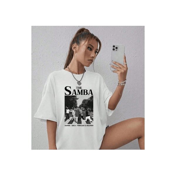 Camiseta Básica Zoeira Graphic Tee The Samba Faixa - BRANCO - QUEIMA DE ESTOQUE