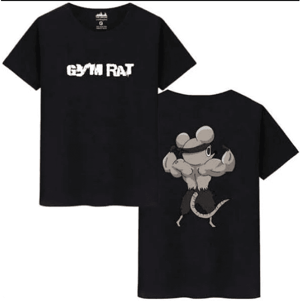 Camiseta Oversized Gym Rat Camisa Rato De Academia - PRETO - QUEIMA DE ESTOQUE