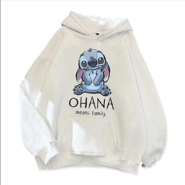 Blusa Moletom Lilo & Stitch Desenho Stitch Ohana Means Family Top -BRANCO TAMANHO 14 - QUEIMA DE ESTOQUE
