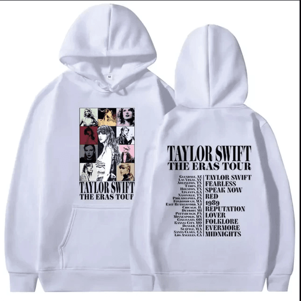 Blusa Moletom Canguru Midnight Album Taylor Swift The Eras Tour Concert Unissex - BRANCO - QUEIMA DE ESTOQUE