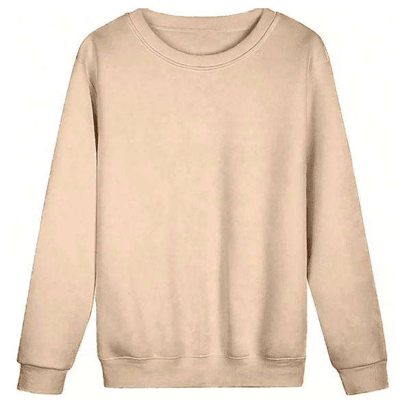 Moletom Feminino Vaqueira Tendência Moda - BEGE - QUEIMA DE ESTOQUE