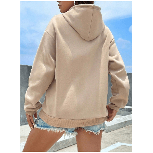 Moletom Com Capuz Blusa de Frio Casaco Moletom Canguru Estampa Nerd - BEGE - QUEIMA DE ESTOQUE