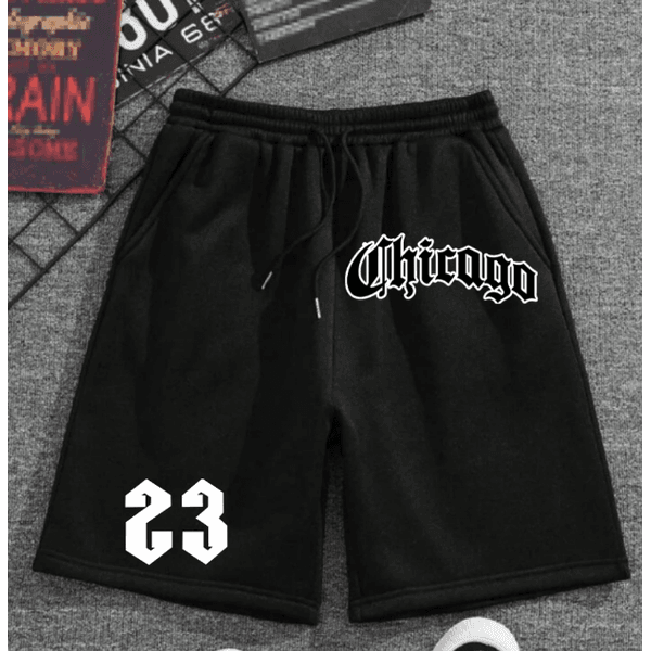 Bermuda Moletom Cores Diversas Short Chicago Confortável Tecido Premium Inverno Calção - PRETO - QUEIMA DE ESTOQUE