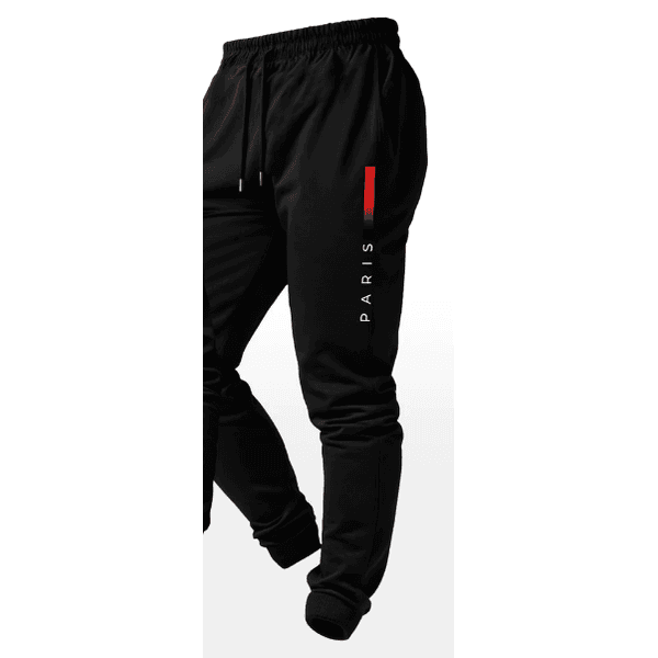 Calça Moletom Unissex Estampado Paris Com Bolso - PRETO - QUEIMA DE ESTOQUE