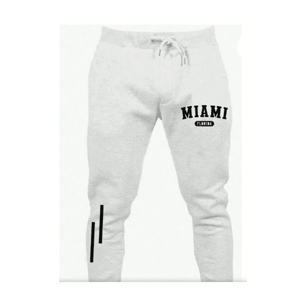 Calça Moletom Jogger Slim MIAMI Agasalho Unissex - BRANCO - QUEIMA DE ESTOQUE